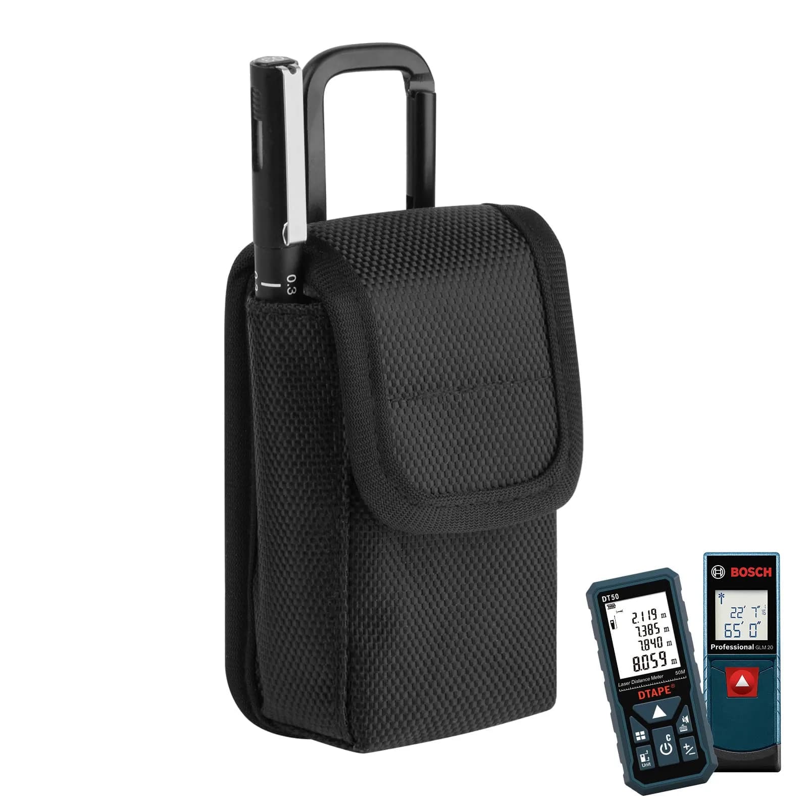 Homakover 1680D Nylon Laser Measure Case Fits Bosch GLM20, DTAPE DT50, GLM100-23 | 11.7 cm x 7.1 cm x 4.1 cm - main product image