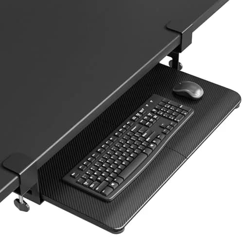 BONTEC Under Desk Keyboard Tray, Pull-Out Platform for Standard Keyboard & Mouse, 25.6" x 11.8" | Space-Saving Workspace Organizer thumbnail 1