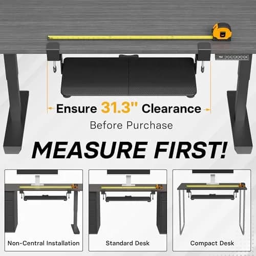 BONTEC Under Desk Keyboard Tray, Pull-Out Platform for Standard Keyboard & Mouse, 25.6" x 11.8" | Space-Saving Workspace Organizer thumbnail 4