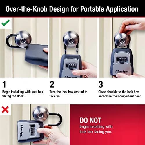 Master Lock Portable Key Lock Box 2-Pack, Black | Resettable 4-Digit Combination Lock thumbnail 5