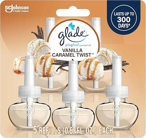 Glade Vanilla Caramel Twist PlugIns Refills Air Freshener 156ml (5.52 Fl Oz) | Scented with Essential Oils for Home & Bathroom thumbnail 1