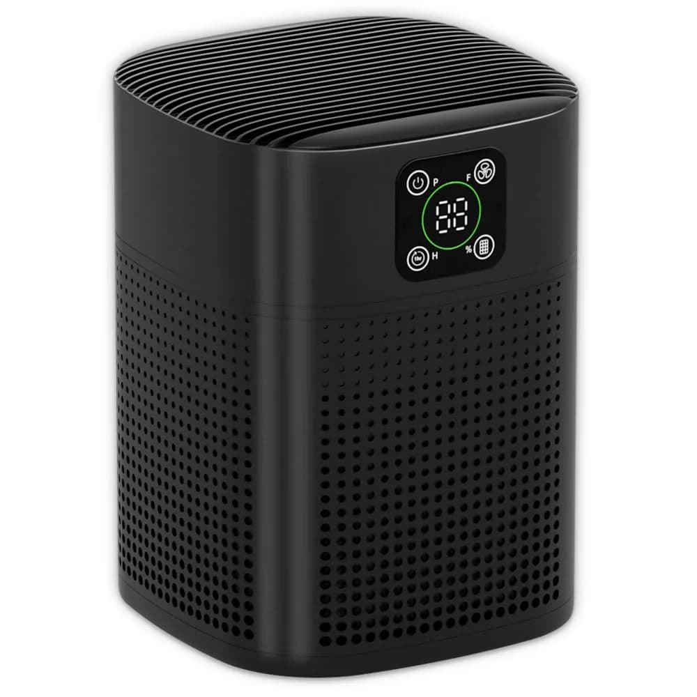 Honeyuan H13 HEPA Air Purifier for Home, Large Room, 1095 sqft Coverage, 3-Stage Filtration, 24dB Sleep Mode, Black | True HEPA Filter for Dust & Pet Dander