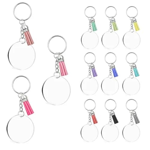 Yuntop Acrylic Jewelry Findings Set | 48 Pcs Clear Round Keychain Blanks & Accessories thumbnail 1