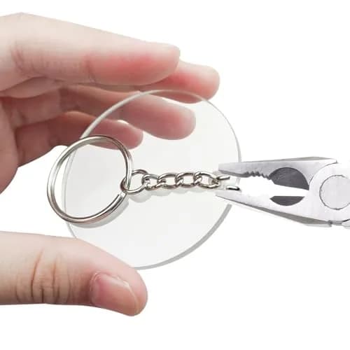 Yuntop Acrylic Jewelry Findings Set | 48 Pcs Clear Round Keychain Blanks & Accessories thumbnail 5