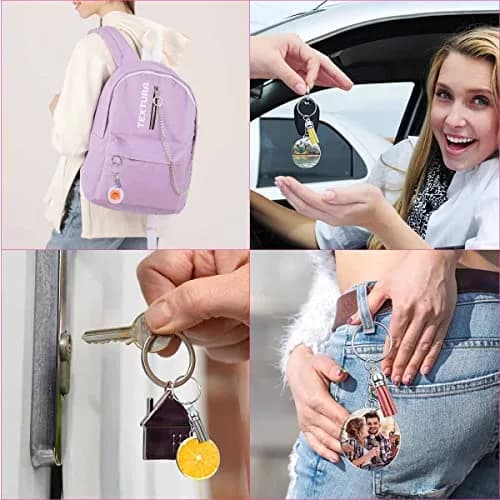 Yuntop Acrylic Jewelry Findings Set | 48 Pcs Clear Round Keychain Blanks & Accessories thumbnail 3