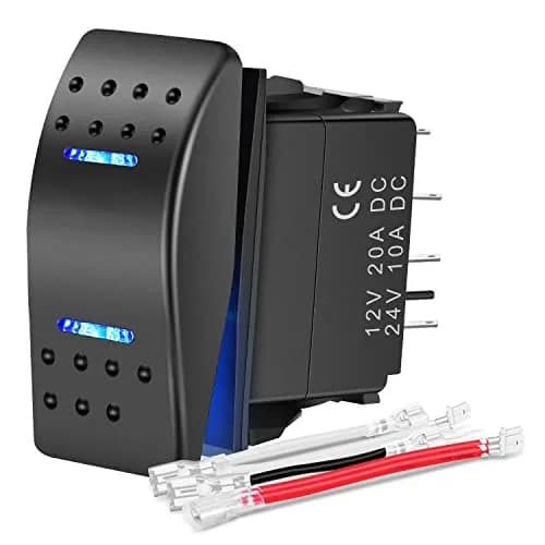 Nilight Waterproof 7Pin Rocker Switch with Jumper Wires Blue | 12V/24V, 20AMP, Durable, Universal Fit thumbnail 1