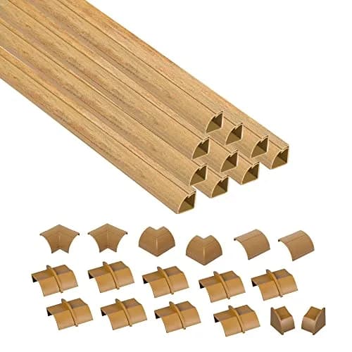D-Line Stainable Wood-Effect Corner Cable Concealer 157in | Floor & Corner Cord Organizer thumbnail 1