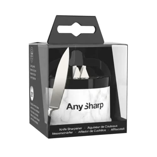 AnySharp Editions Knife Sharpener White Marble | Easy Use Hands-Free with PowerGrip Suction thumbnail 7