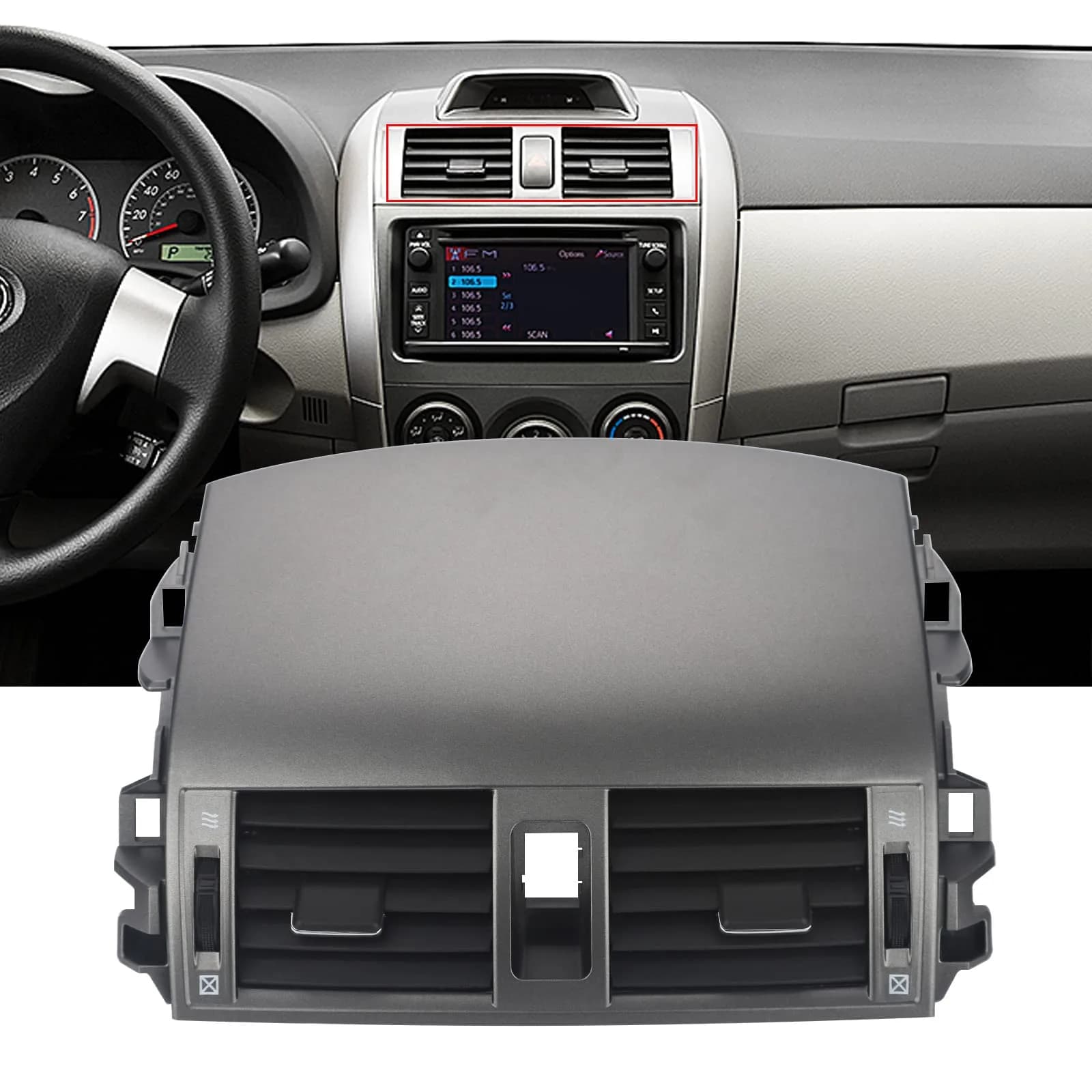 ZONFANT Adjustable Air Center Dash Fit For Toyota Corolla 2008-2013 | Manual Air Volume Control - main product image
