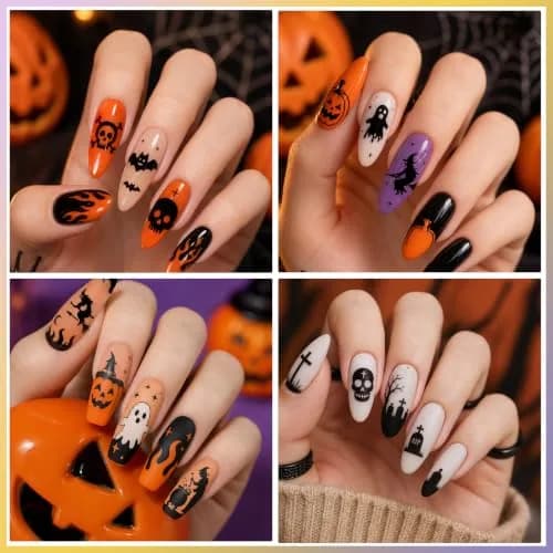Biutee 10 pcs Nail Stamping Plates Set Halloween Nail Art Kit 12 x 4 cm (4.72 x 1.6 Inch) | Professional DIY Manicure Designs thumbnail 6