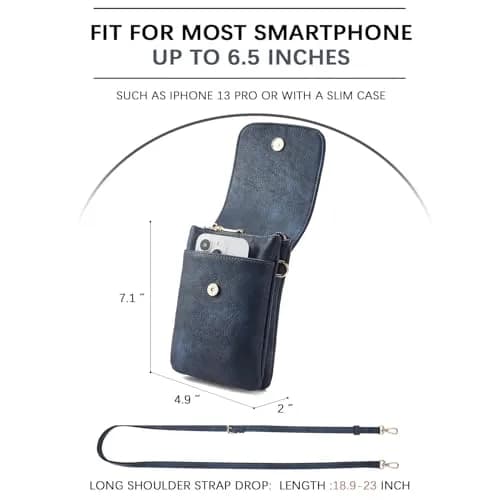 BOSTANTEN Small Crossbody Bag for Women Designer Cell Phone Purse | Vegan Leather, Compact & Stylish (4.9in x 2in x 7.1in) thumbnail 7