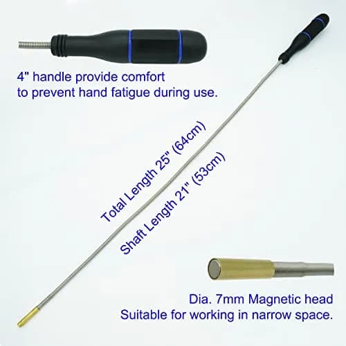 GUTIMORE Magnetic Pickup Tool 25" Flexible Bend-It Magnet Snake Blue | Strong Steel Spring & 2LB Pull thumbnail 6