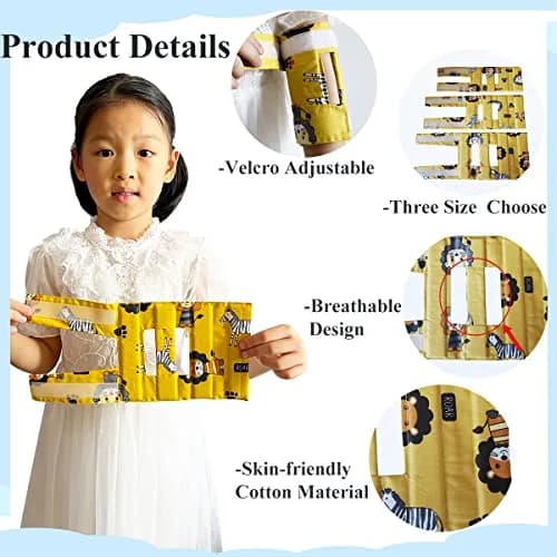 Heyshapeing Pediatric Elbow Immobilizer Splint for Babies & Kids - Large Orange | Prevents Scratching Face & Thumb Sucking thumbnail 4