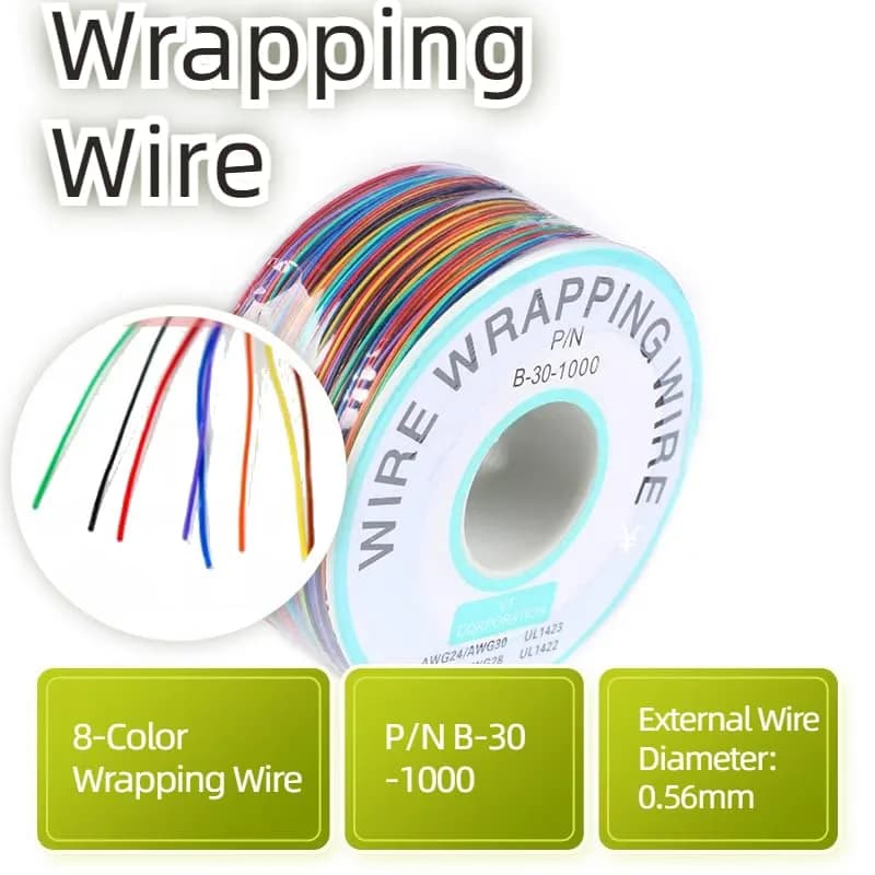 JESSINIE 8-Color Electronic Wire - 30 AWG Single Core, 250M | Tinned Copper Solid Cable for Circuit Boards thumbnail 8