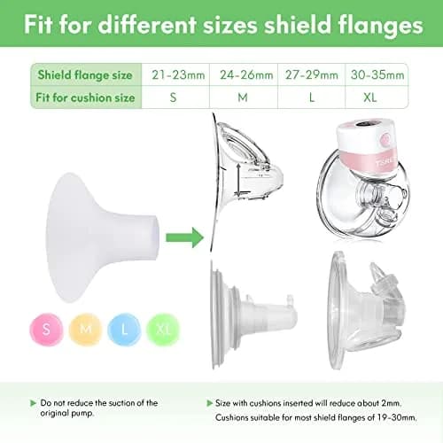 Mompmuir Breast Pump Cushion L (2 pc) | Reduces Pumping Pain, Customizes Flange Fit for 27-29mm Shields thumbnail 4