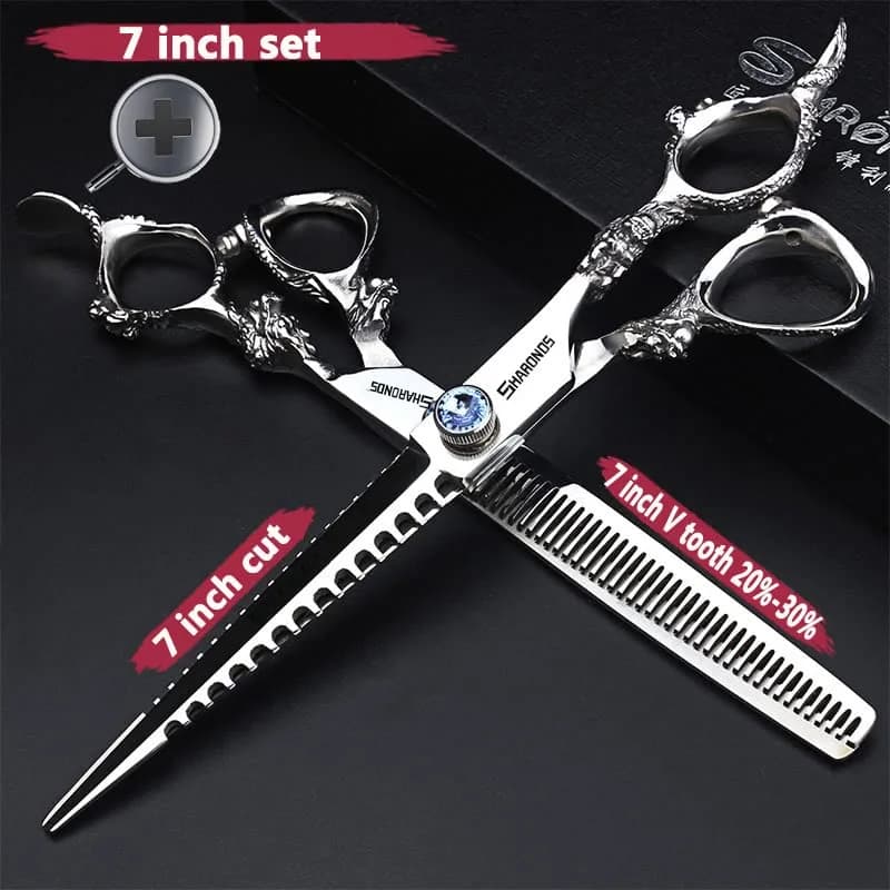 SHARONDS Professional Hair Cutting Dragon Shears 7 Inch (17.78 cm) | Sharp Stainless Steel Barber Scissors thumbnail 3