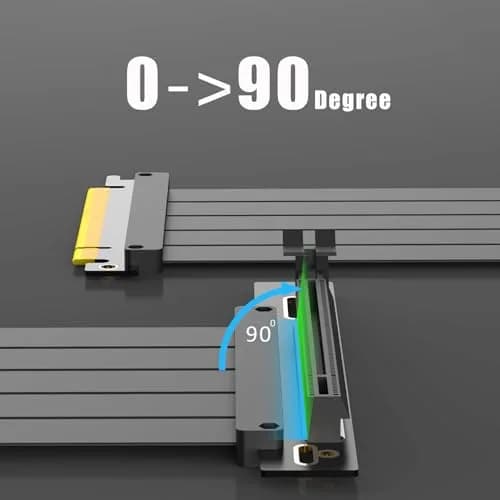 GLOTRENDS PCIe 4.0 X16 Riser Cable 200mm | 32GB/s Peak Speed for RTX 40/RX 7000 Series GPUs thumbnail 6