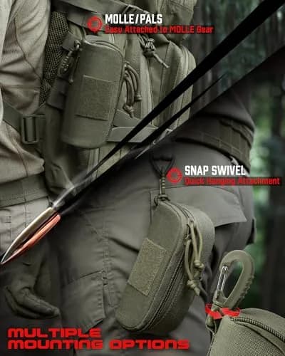 WYNEX Tactical Molle Glasses Pouch, Army Green | 16.5cm (6.5") thumbnail 7