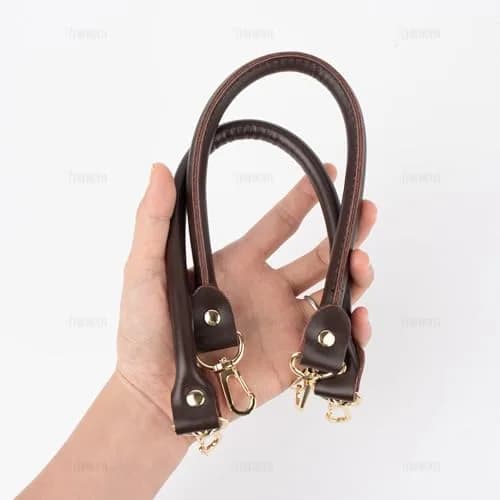 AUEAR Gold 2 Pack Purse Straps Replacement Leather Handbag Handles with Gold Metal Lobster Buckles | Modern Solid thumbnail 5