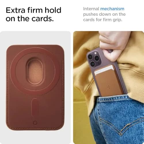 Spigen MagSafe Wallet, Holds 3 Cards | Slim Vegan Leather Card Holder with Strong Magnet thumbnail 6