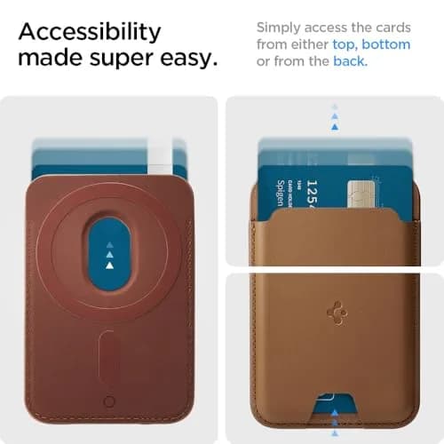 Spigen MagSafe Wallet, Holds 3 Cards | Slim Vegan Leather Card Holder with Strong Magnet thumbnail 7
