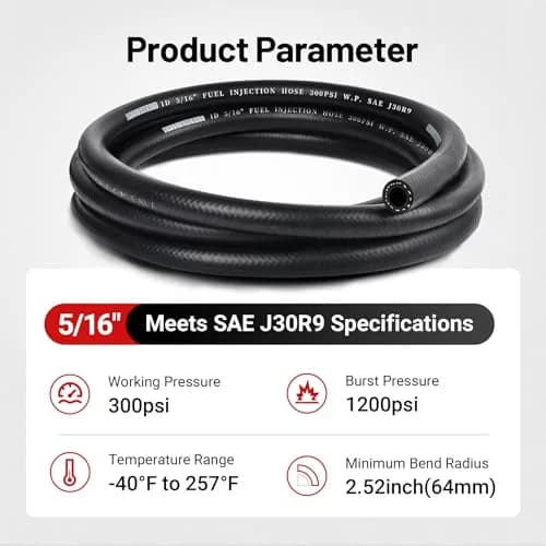 EVIL ENERGY 5/16" SAE J30R9 Fuel Injection Hose 8mm (0.315 in) x 25ft (7.62 m) | 300 PSI Working Pressure thumbnail 6