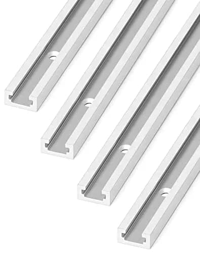 QWORK Aluminum T Track 36 Inch (91.44 cm) 4-Pack | Universal Double Cut Profile for Router & Drill Press Tables thumbnail 1