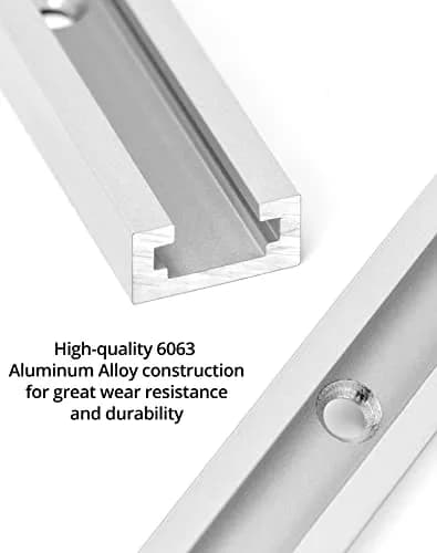 QWORK Aluminum T Track 36 Inch (91.44 cm) 4-Pack | Universal Double Cut Profile for Router & Drill Press Tables thumbnail 6