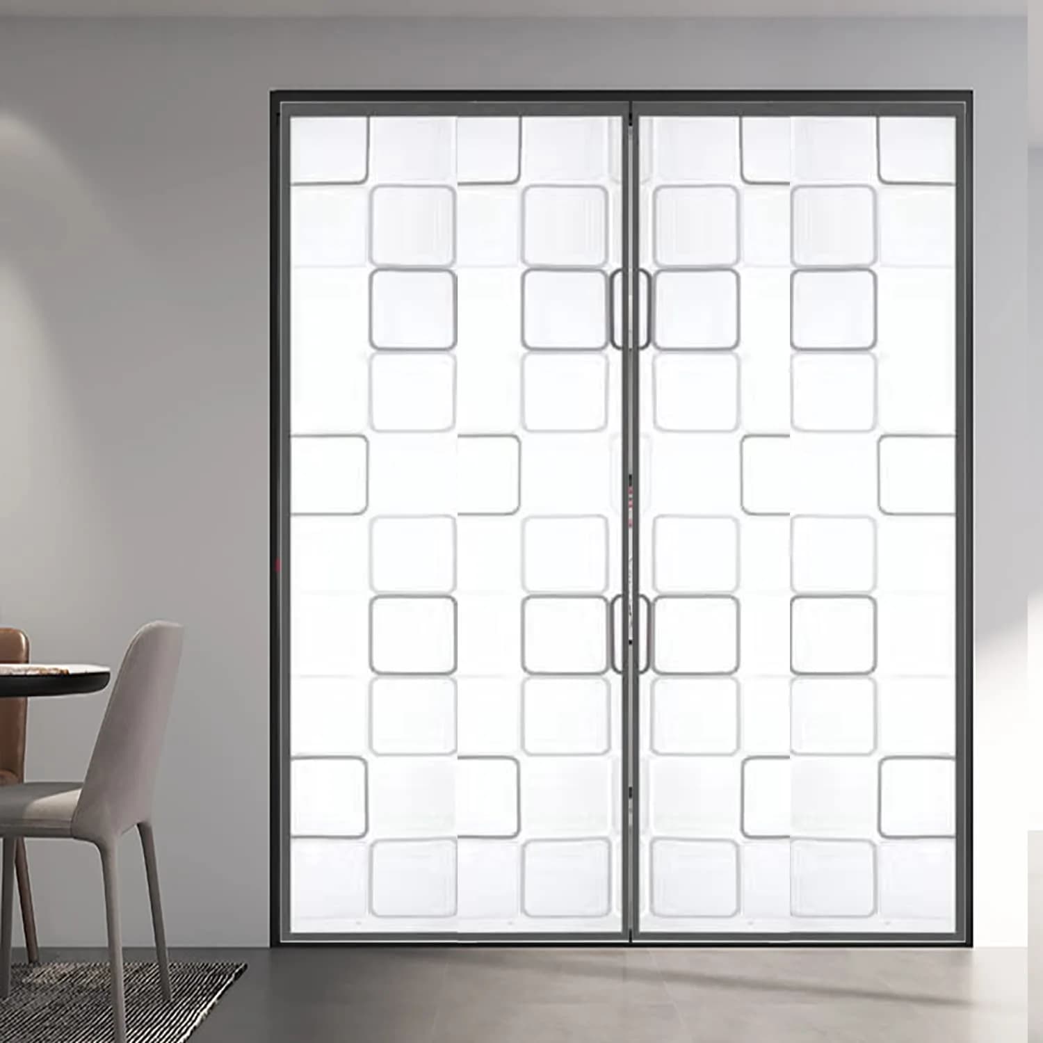 Alyseldy Insulated Door Curtain Magnetic Thermal Door Cover 74 x 81.5 Inch | Energy Saving for AC Rooms - main product image