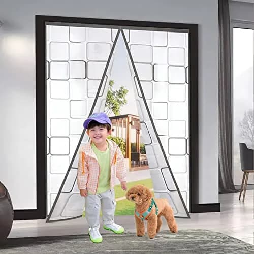 Alyseldy Insulated Door Curtain Magnetic Thermal Door Cover 74 x 81.5 Inch | Energy Saving for AC Rooms thumbnail 5