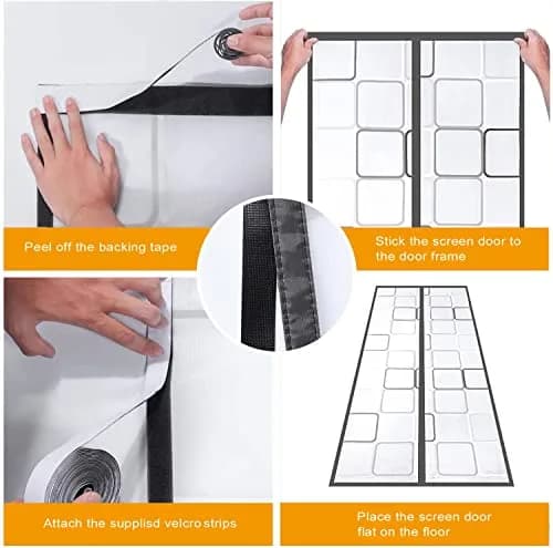 Alyseldy Insulated Door Curtain Magnetic Thermal Door Cover 74 x 81.5 Inch | Energy Saving for AC Rooms thumbnail 2