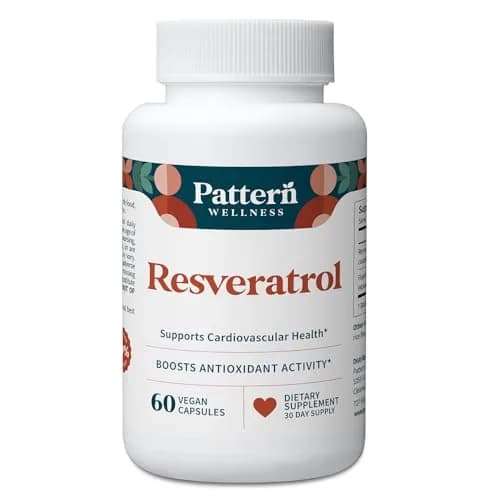 Pattern Wellness Resveratrol Supplement – 60 Capsules | Supports Heart & Cellular Health thumbnail 1