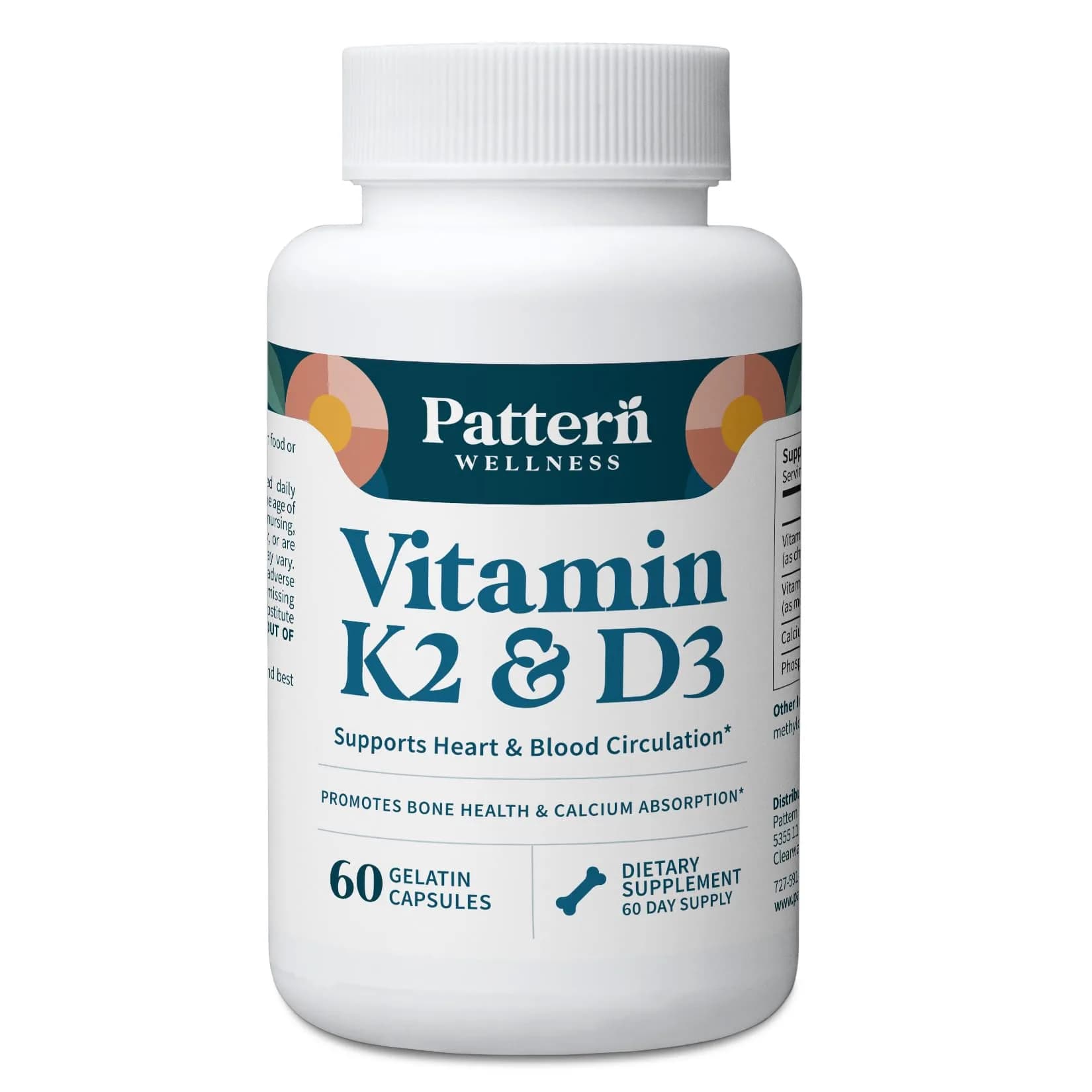 Pattern Wellness Vitamin K2 & D3 Supplement – 60 Capsules — Capsule