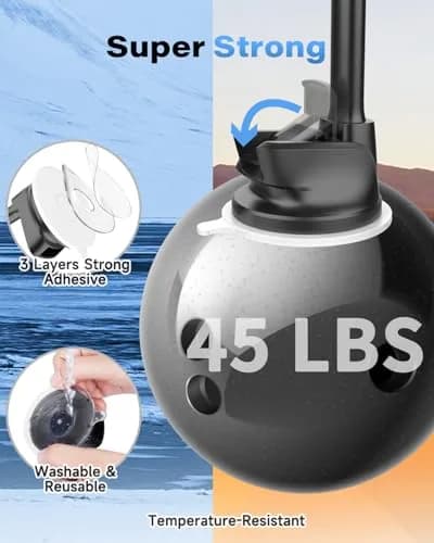 1Zero Solid Car Truck Phone Mount Holder Black with 14" Gooseneck Long Arm | 360° Rotation & Strong Suction thumbnail 7