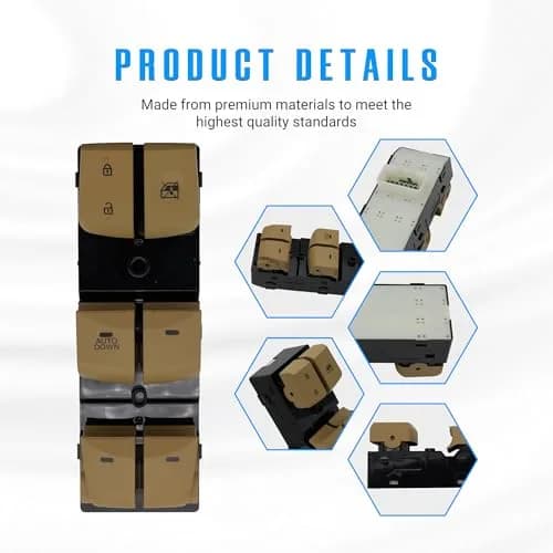 NOVAPARTS Left Driver Side Power Master Window Switch 93570-3X000 Beige for Hyundai Elantra 2011-2015 | Auto Down Function thumbnail 4