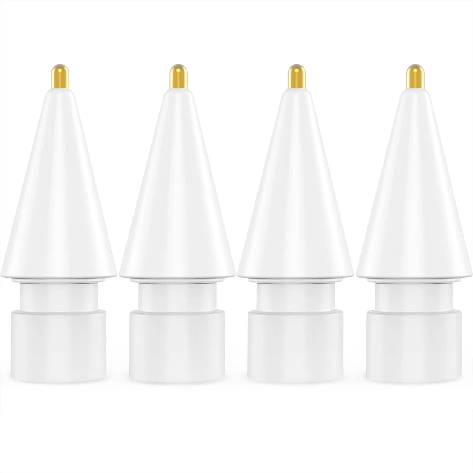 NIUTRENDZ Metal Replacement Tips for Apple Pencil 1st & 2nd Gen | 4 Pack, Clear + Pink + Blue + Grey — 1.95mm - White