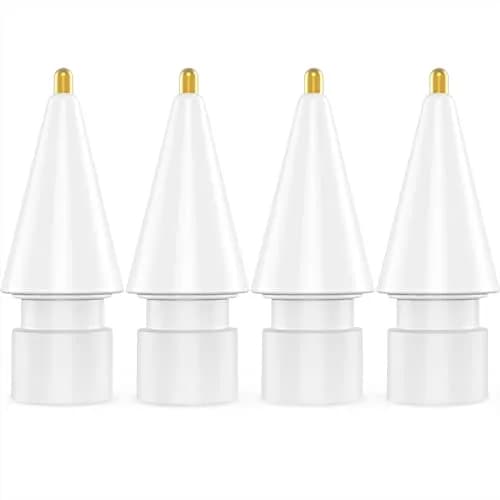 NIUTRENDZ White 4 Pack Replacement Tips for Apple Pencil 1st & 2nd Gen | Fine Point Metal Nib (1.95mm) thumbnail 1