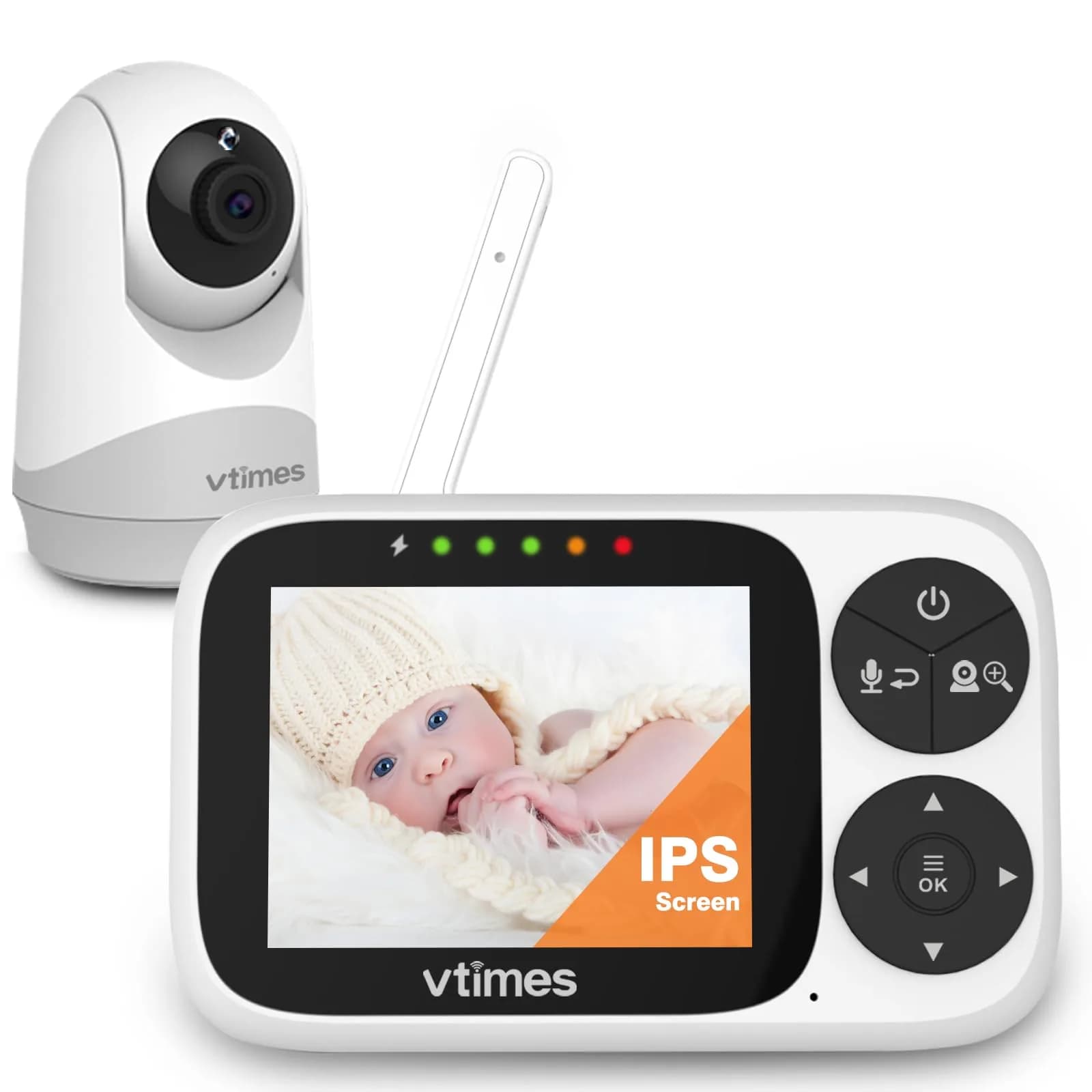 VTimes Baby Monitor with Camera and Audio, No WiFi, 2.4" LCD Screen, 1000ft Range | Secure FHSS Connection for Indian Homes — 3.2