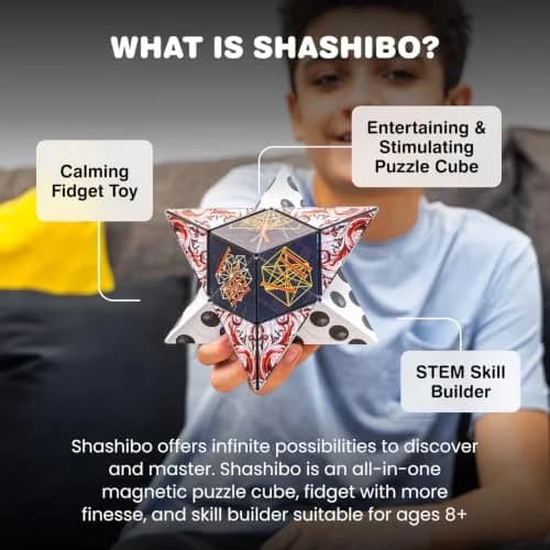 Shashibo DODECA Magnetic Puzzle Cube 5.8cm (2.3 inches) | STEM/STEAM Educational Toy for Focus & Stress Relief thumbnail 2