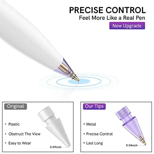 Delidigi Replacement Tips for Apple Pencil 1st & 2nd Gen, Pro, USB-C | Wear-Resistant, Precise Control thumbnail 4