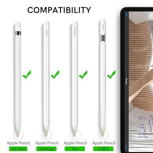 Delidigi Replacement Tips for Apple Pencil 1st & 2nd Gen, Pro, USB-C | Wear-Resistant, Precise Control thumbnail 2