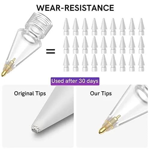 Delidigi Replacement Tips for Apple Pencil 1st & 2nd Gen, Pro, USB-C | Wear-Resistant, Precise Control thumbnail 3