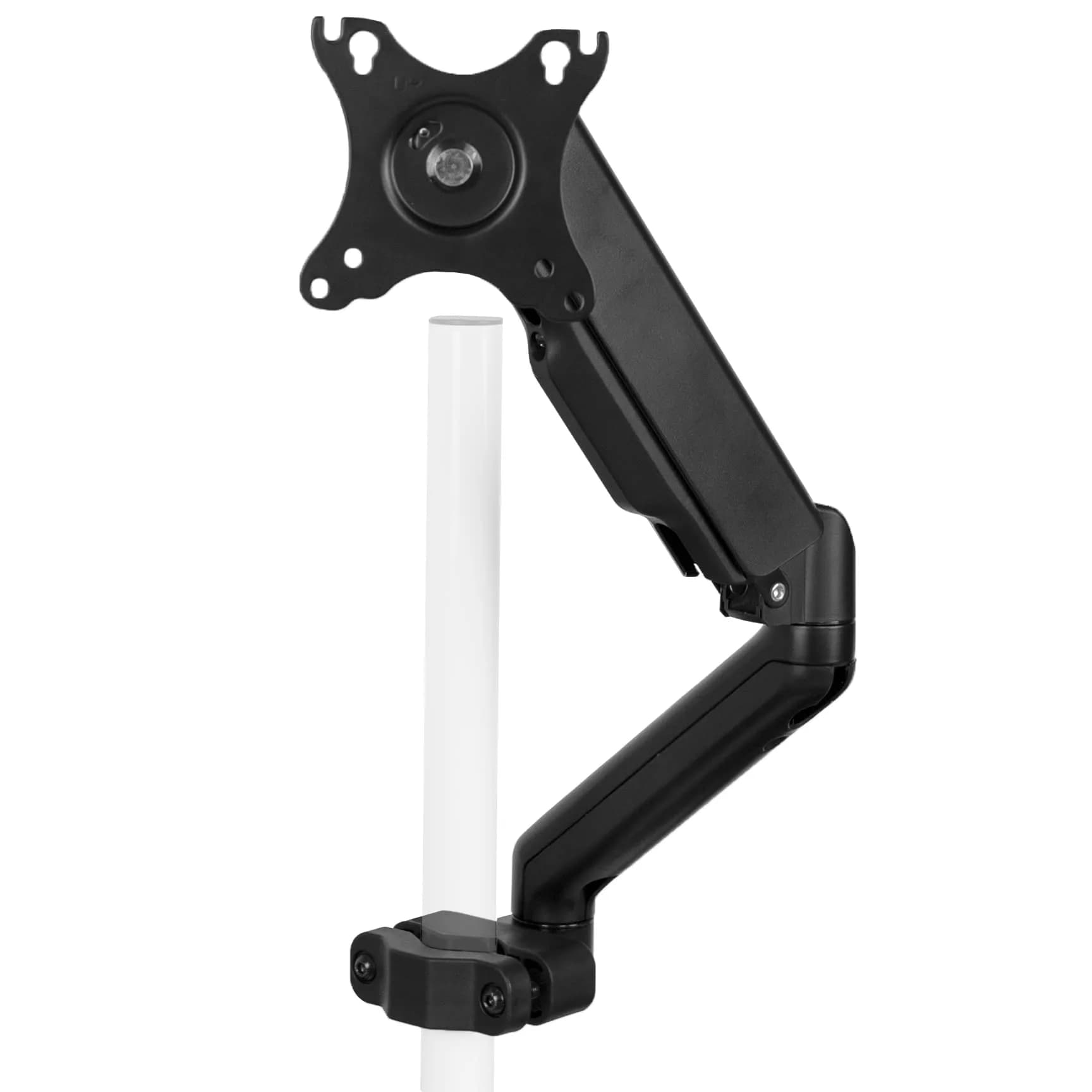 VIVO Black Pneumatic Pole Mounted Monitor Arm for 17-32 in Screens | Full Motion Articulating Arm - main product image