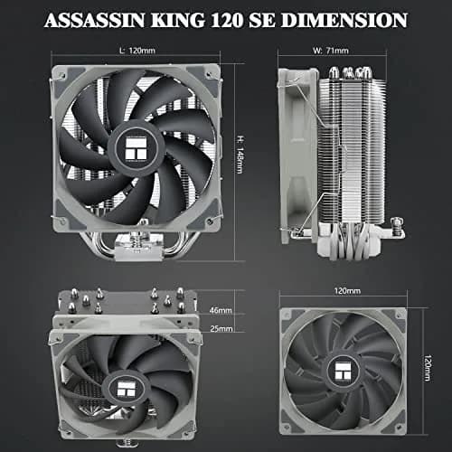 Thermalright Assassin King 120 SE CPU Air Cooler 148mm (5.83 inch) | 5 Heatpipes AGHP III thumbnail 3