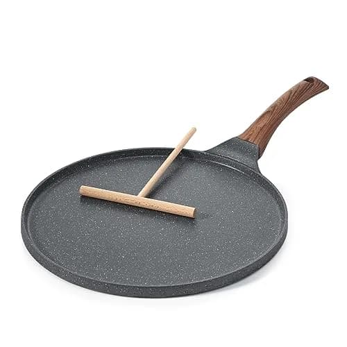 SENSARTE 12 Inch Nonstick Crepe Pan Granite Coating Pancake Pan Gray | Induction Compatible, Lightweight & Easy to Clean thumbnail 1