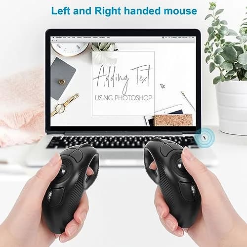 welspo Wireless Trackball Laser Mouse with AAA Battery | Ergonomic Design for Left & Right Hand thumbnail 3