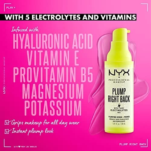 NYX PROFESSIONAL MAKEUP Plump Right Back Serum & Primer 30ml | Hydrating, Vegan, All-Day Makeup Extension thumbnail 3