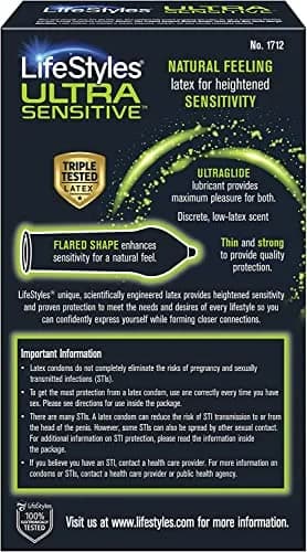 LifeStyles Ultra Sensitive Natural Feeling Lubricated Latex Condoms, 12 Count (Pack of 2) | Ultra Thin & Sensitive for Maximum Pleasure thumbnail 7