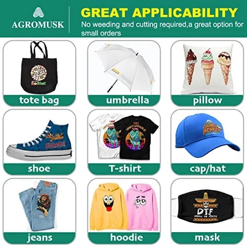 Agromusk DTF Transfer Film 8.3" x 11.7" (A4 Size) 50 Sheets PET Direct to Film Transfer Paper | For All DTF/DTG Printers thumbnail 6