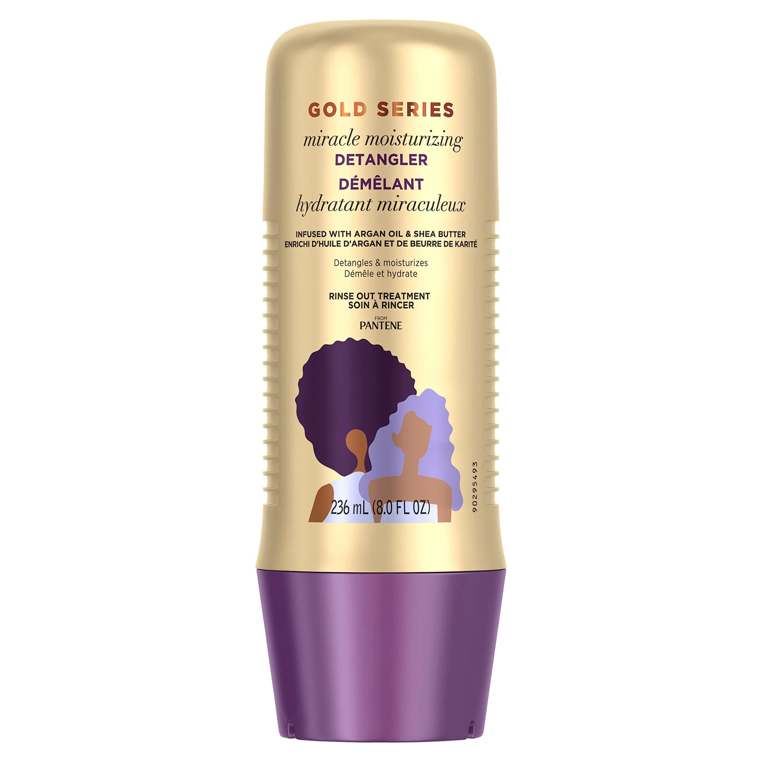 Pantene Gold Series Detangler Treatment for Curly and Coily Hair with Argan Oil and Shea Butter, 76.8 ml (2.6 Fl Oz) Pack of 6 | Developed by Black Scientists — Detangler Treatment
